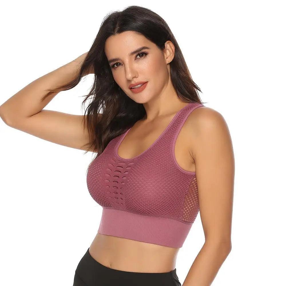 New Trendy Women's T-shirts Workout Sports Bra Yoga Vest Backless Solid Quick Dry Running Gym Sport bra Yoga Shirts