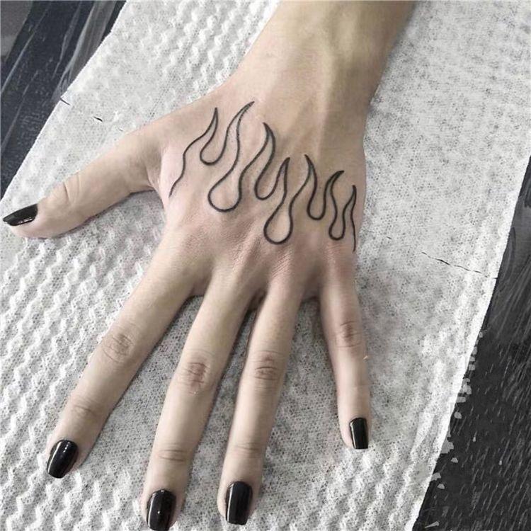 New Waterproof Temporary Sticker Tattoo Flame Heart Star Element Body Art Cute Small Tattoos For Kids Womens