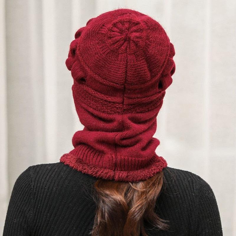 New Winter Balaclava Beanies Mother Hat Women Warm Thick Skellies Riding Outdoor Hats Gorgas Stripes Beanie Cap Mask Scarf Hat Set Outdoor Sport Warm Beanies Hat For Men Knitted Hats Bandana Hiking Camping Kid Neck Warmer Cap