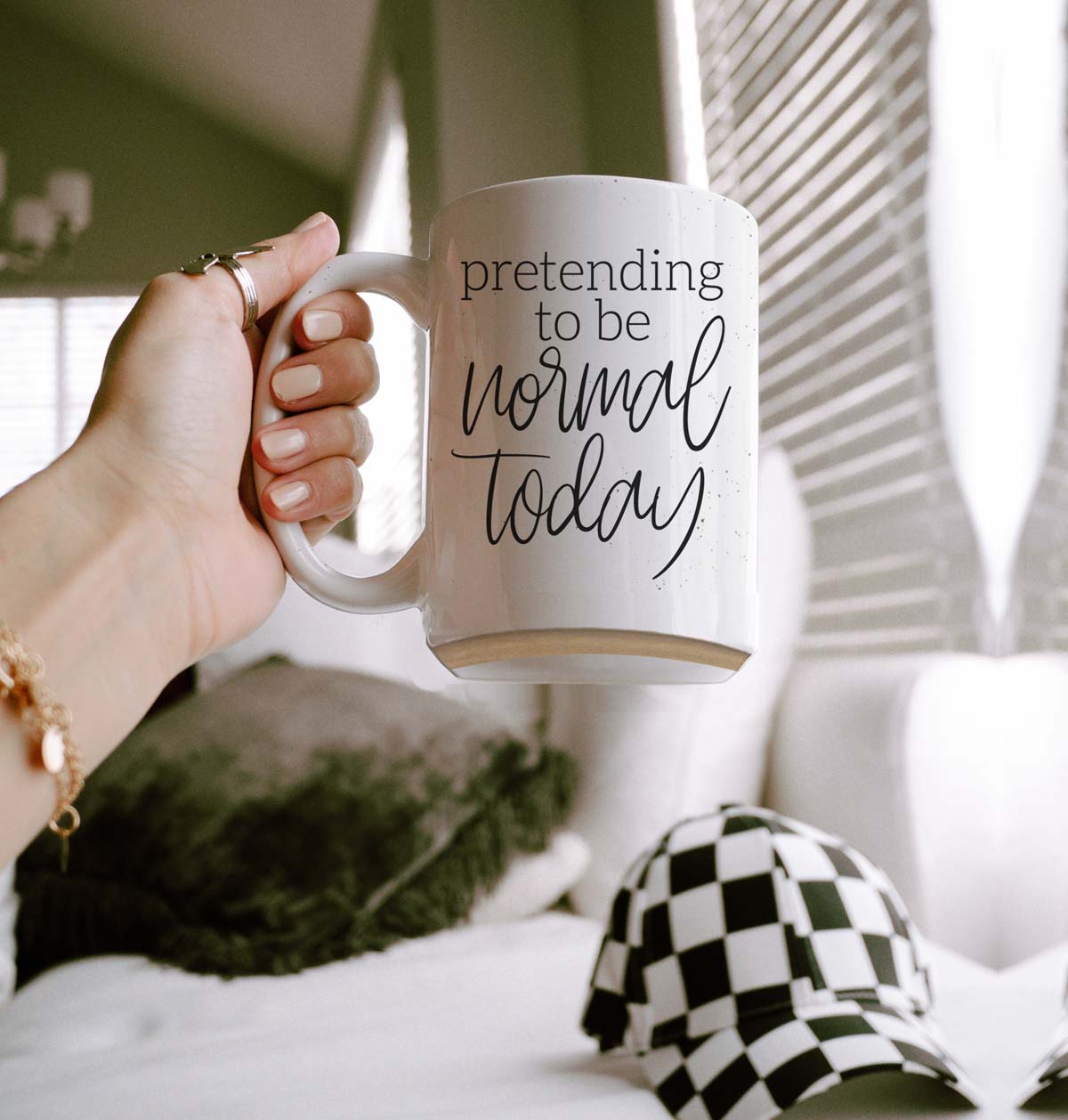 Funny Pretending To Be Normal Today 16oz Ceramic Coffee Mug Office Gift