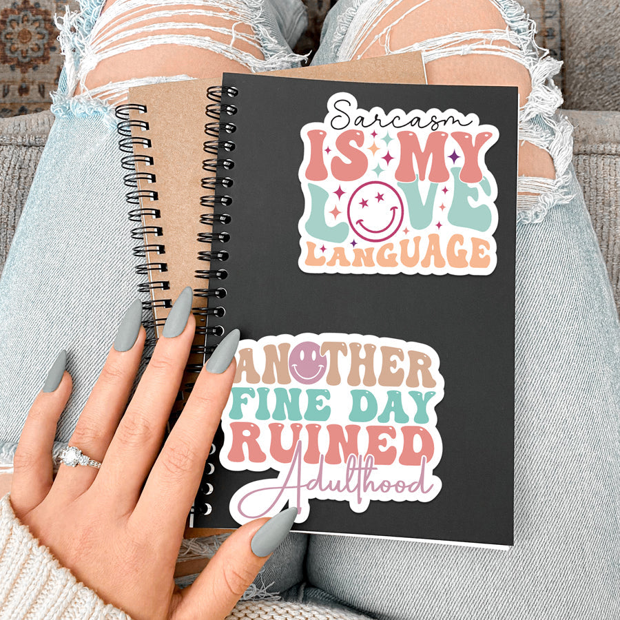 Sarcasm Vinyl Sticker Pack For Water Bottles Mugs Luggage Journals Durable Weatherproof