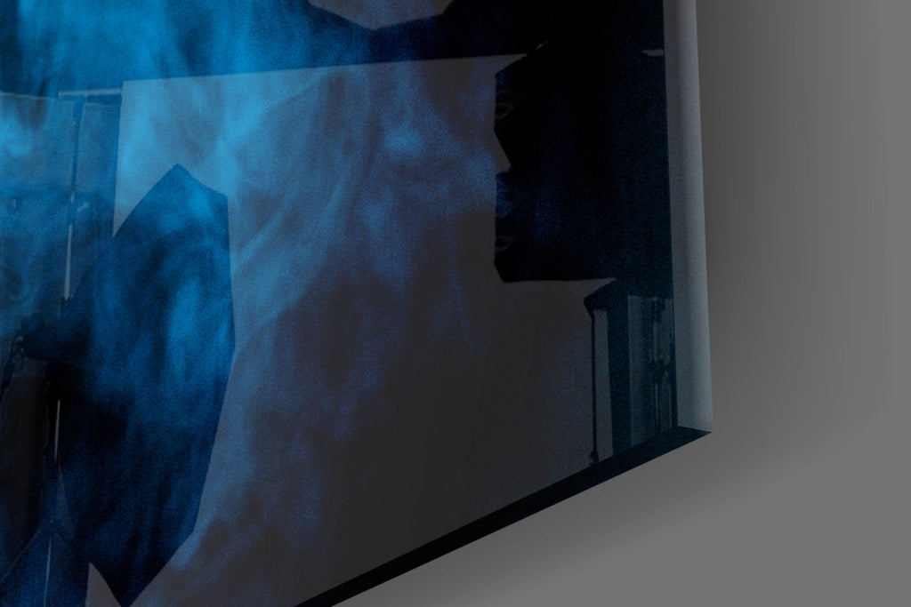 Blue Smoke Glass Wall Art