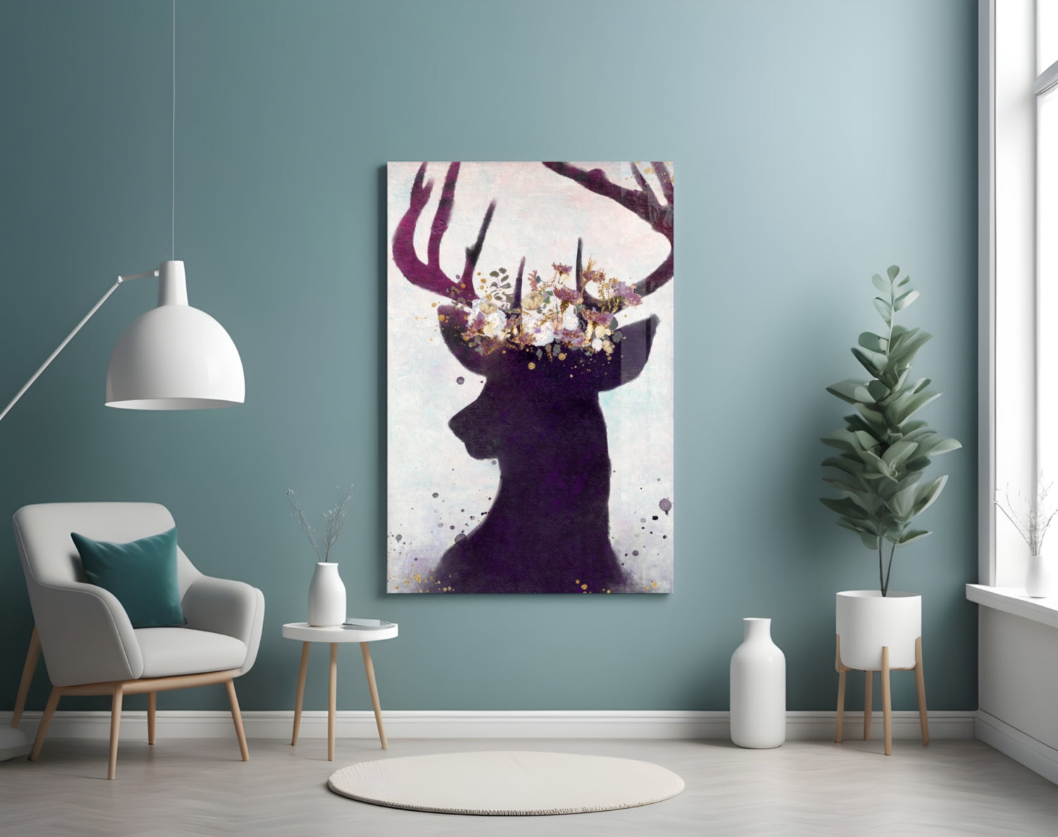 Deer Glass Wall Art