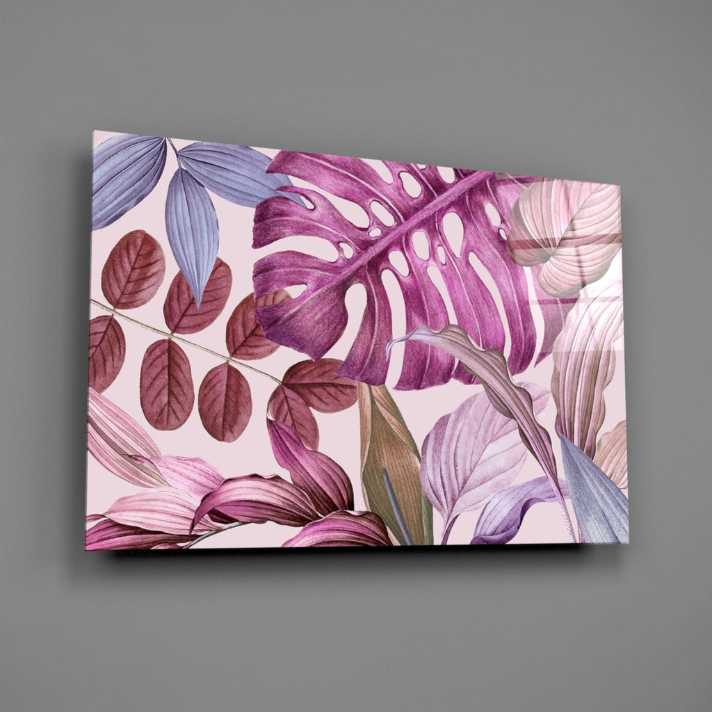 Tropical Leaves Glass Wall Art