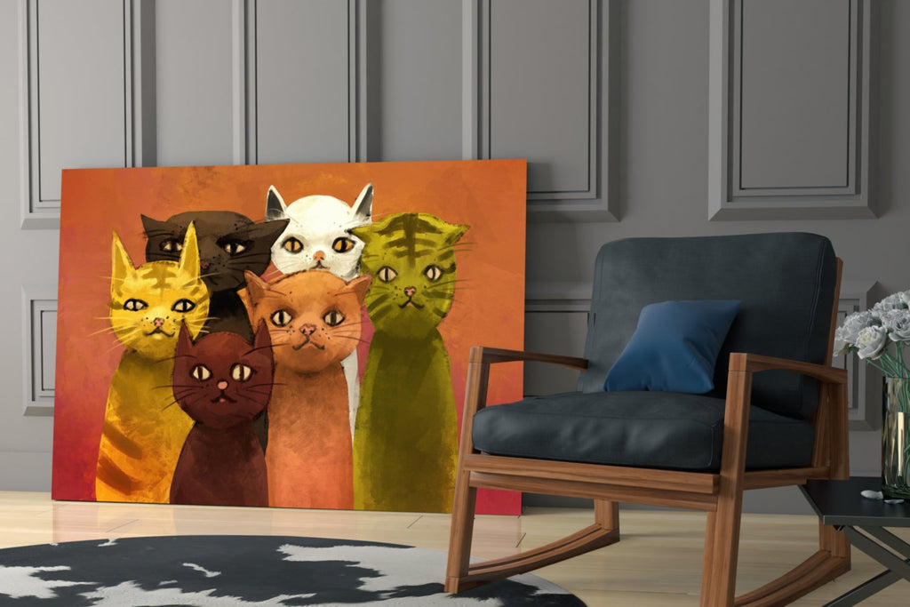 Cats Glass Wall Art
