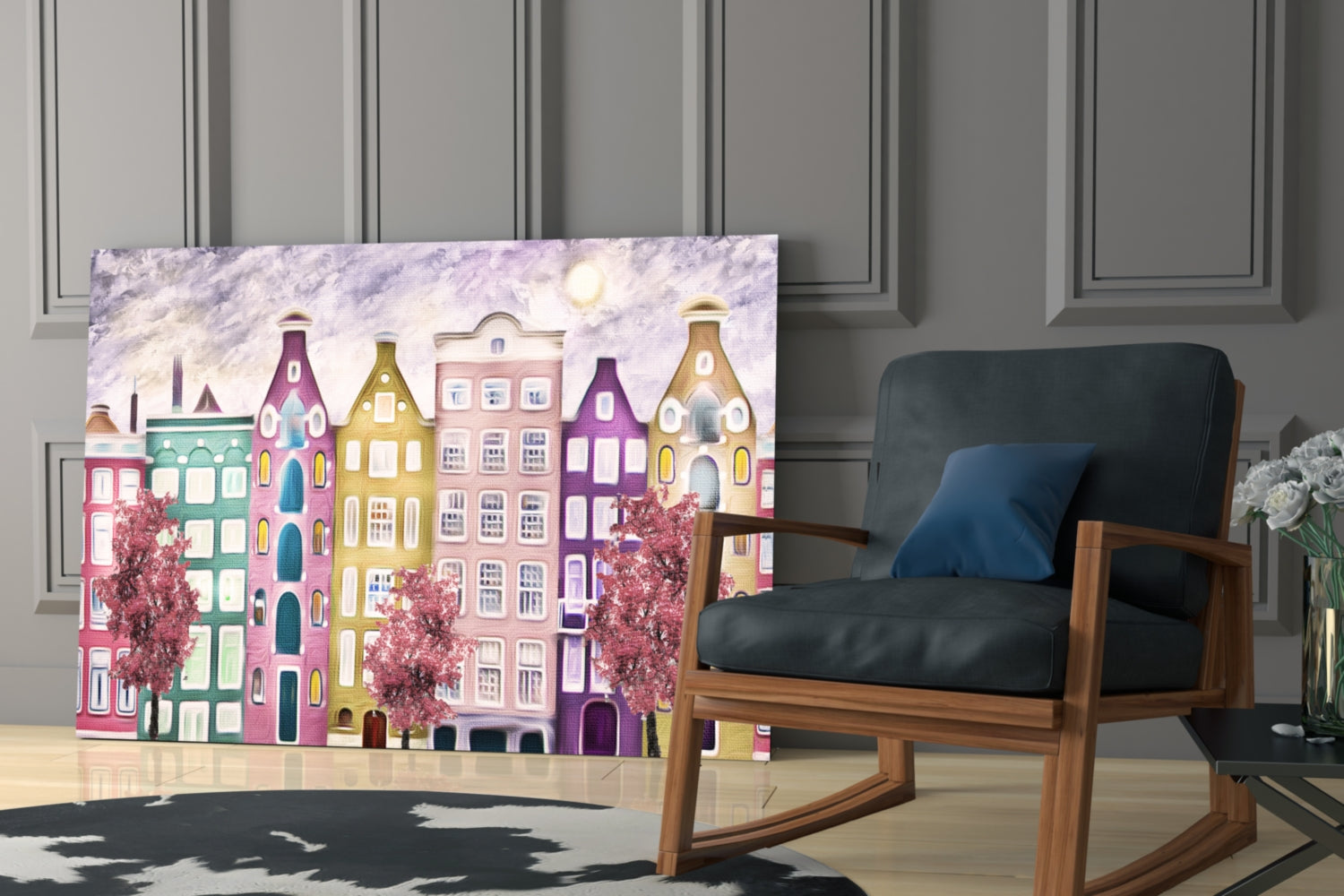 Fairy Tale City Glass Wall Art