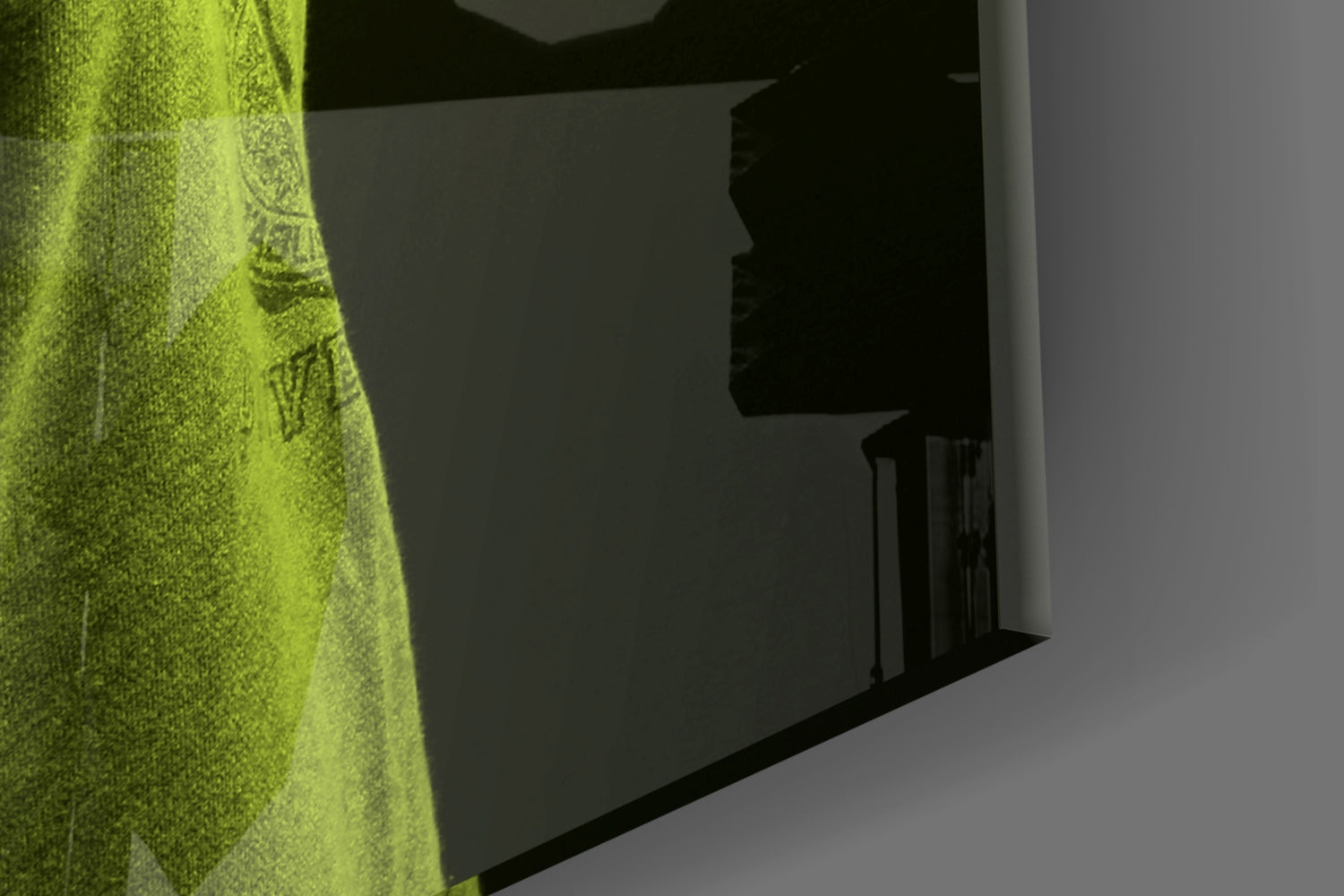 Green Lion Head Glass Wall Art