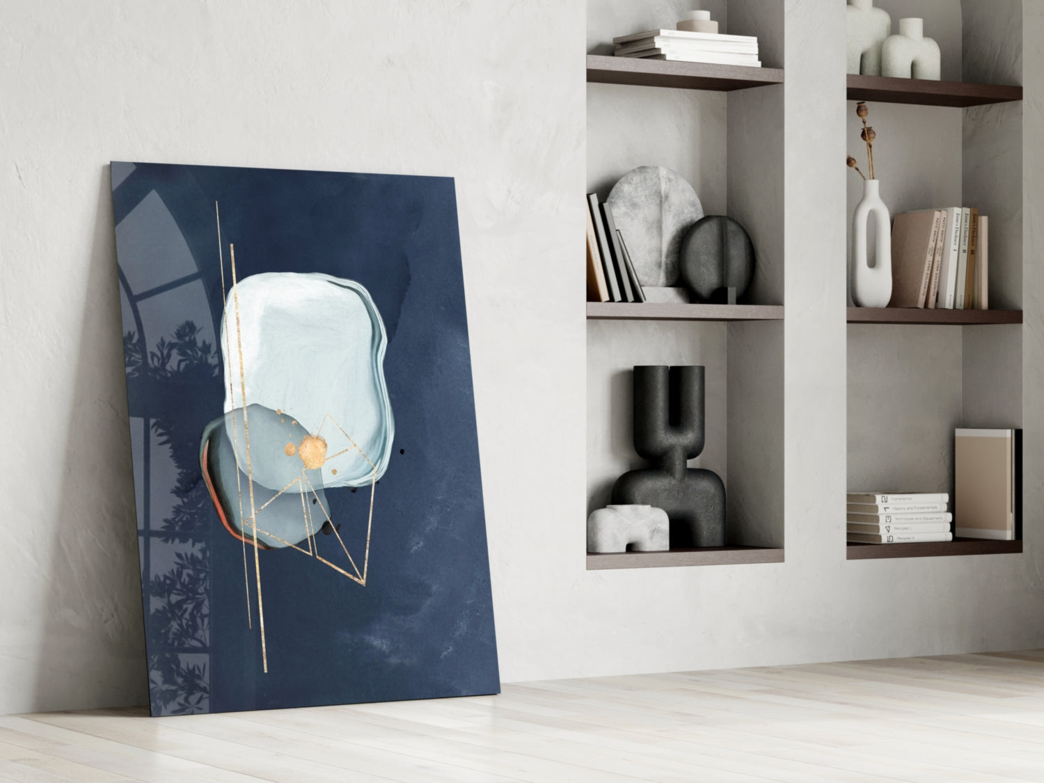 Abstract Blue Glass Wall Art