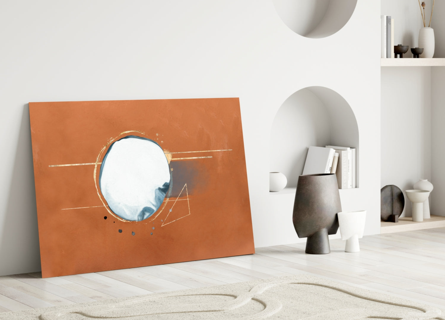 Abstract Cinnamon Glass Wall Art