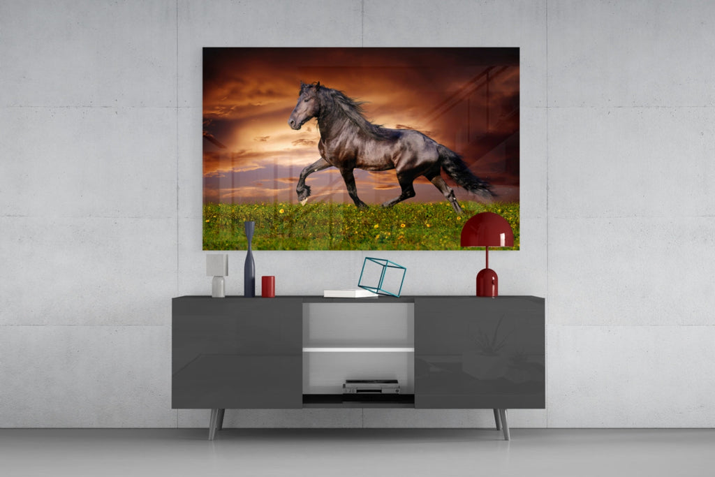 Nobility of Horse Glass Wall Art