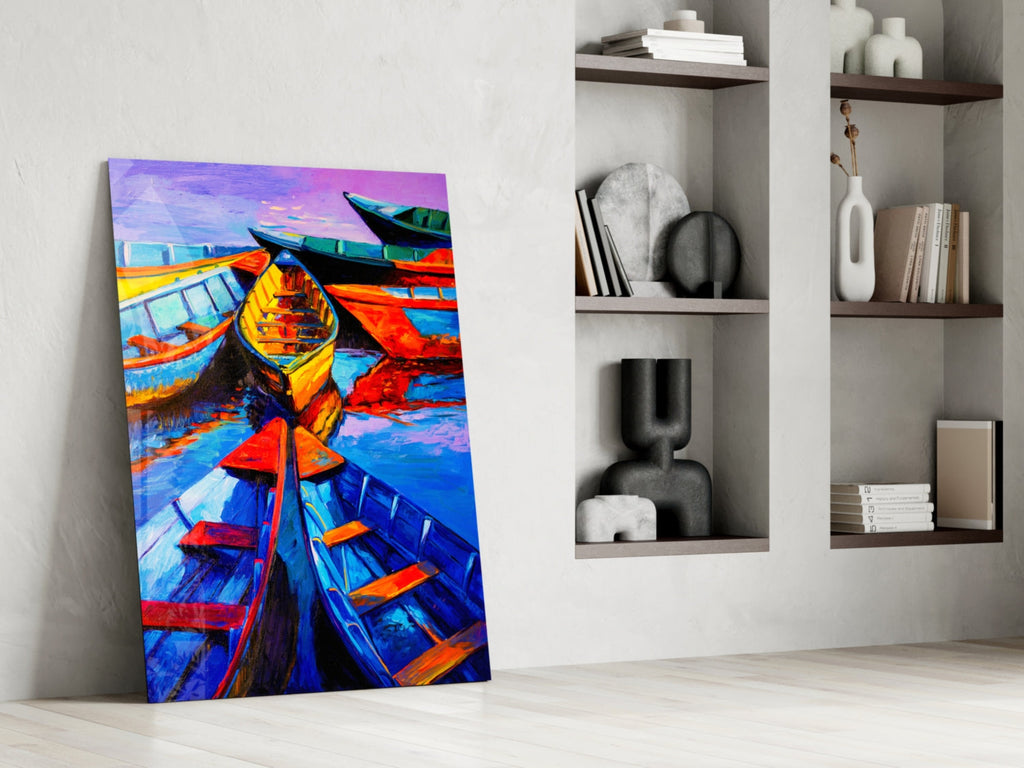 Boats Glass Wall Art
