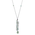 Opalite Amazonite Drop Necklace Sterling Silver Chain