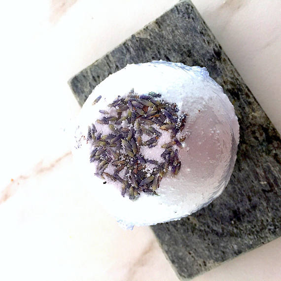 Organic Lavender Bath Bomb Calm Bomb Relaxing Soak Set