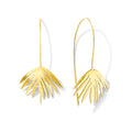 Palm Threader Earrings Recycled Brass Handcrafted Palm Motif Lightweight