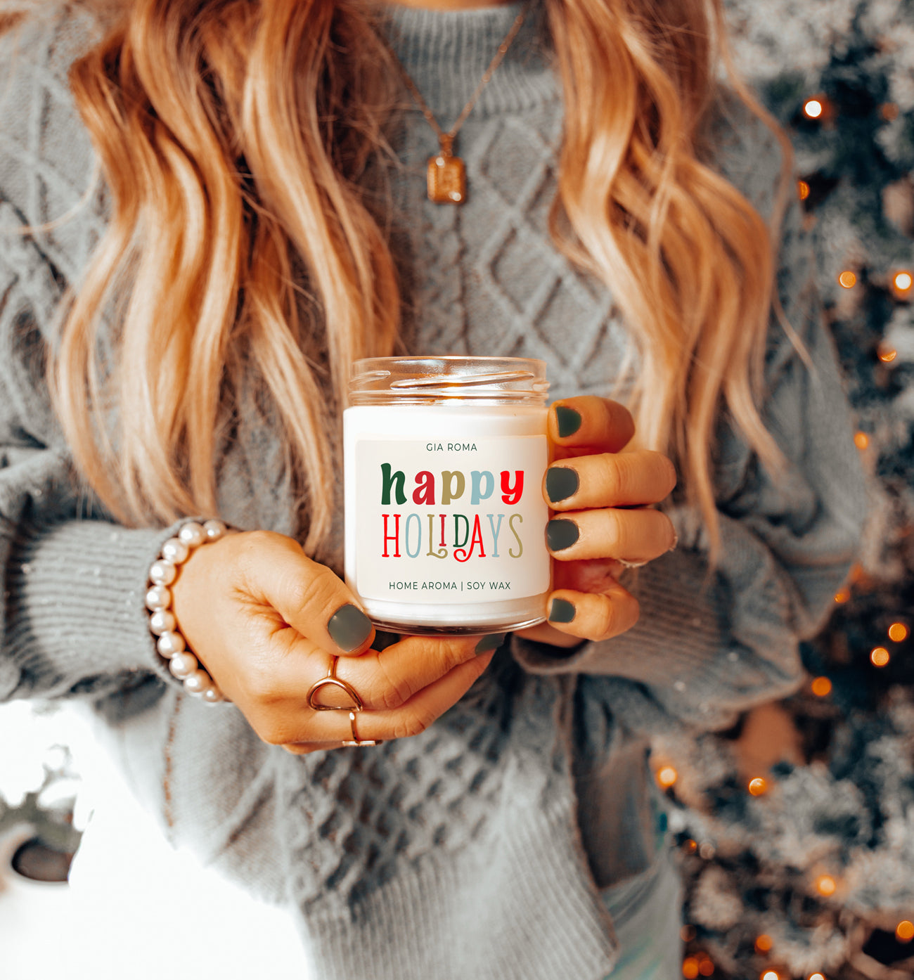 Pine Orange Holiday Candle 9oz Soy, Fresh Christmas Tree, Birch Vetiver