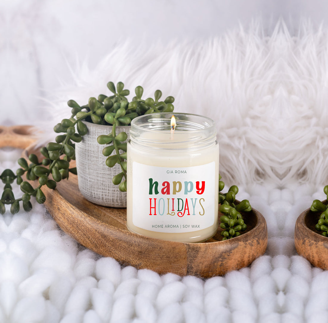 Pine Orange Holiday Candle 9oz Soy, Fresh Christmas Tree, Birch Vetiver