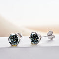 Pink Royal Blue Moissanite Stud Earrings S925 Sterling Silver 0.5 1 2 Ct Bride