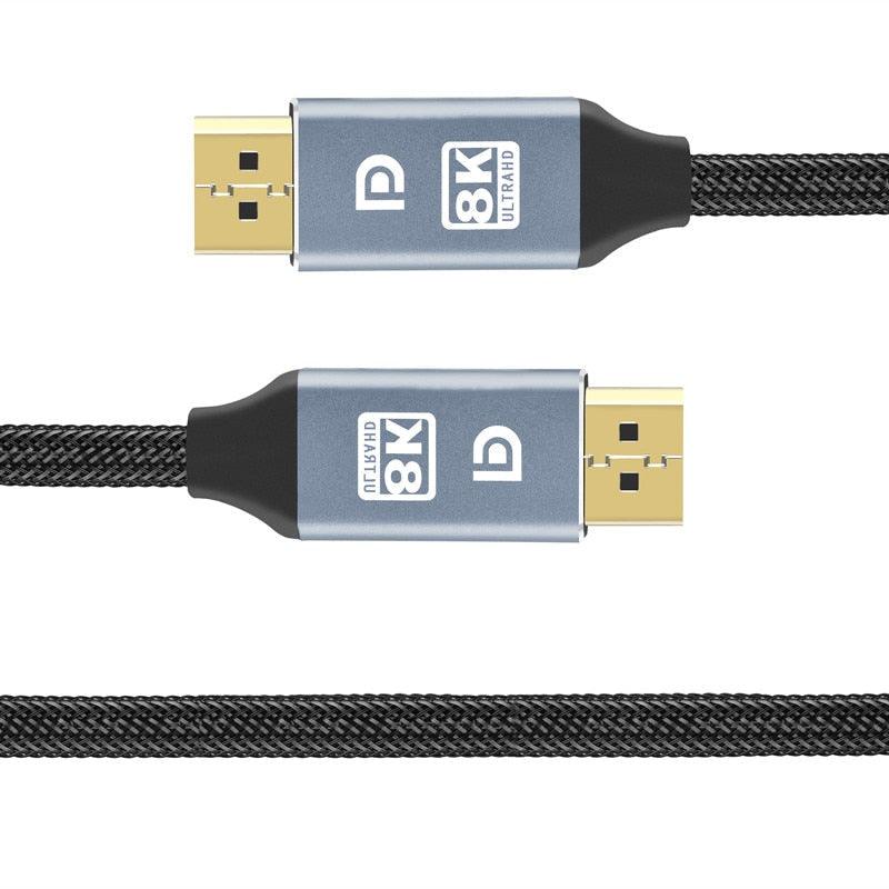 1m/2m/5m High Speed 1.4Gbp Slim and Flexible Ultra HD 8K 4K 144Hz 165Hz Display Port Adapter For Monitor PC Laptop Projector
