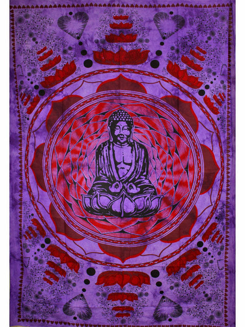 Purple Buddha Mandala Lotus Tapestry Wall Hanging Decor