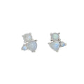 Rainbow Moonstone Sterling Silver Stud Earrings For Women