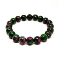 Red Sapphire Gemstone Beaded Bracelet Women Elastic