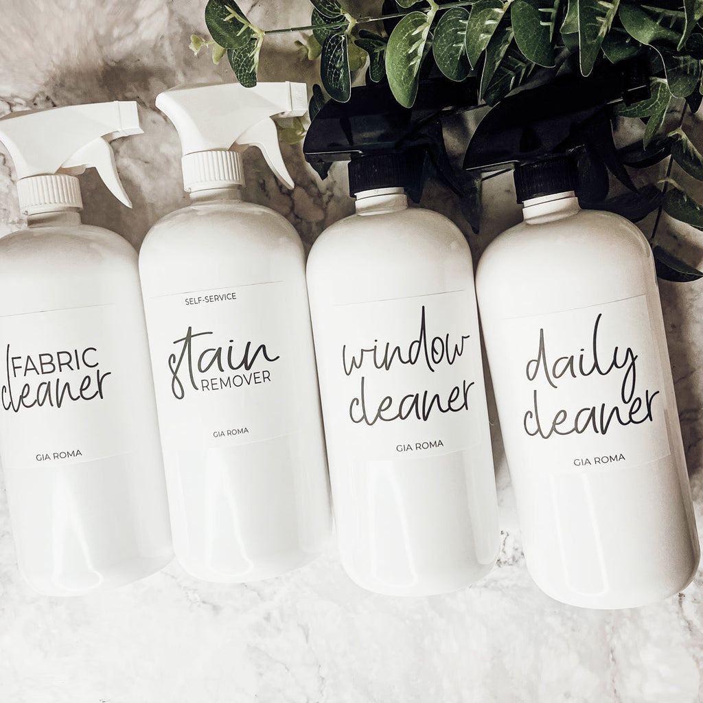 32oz Refillable White Plastic Cleaning Dispenser Bottle Reusable
