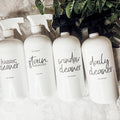 32oz Refillable White Plastic Cleaning Dispenser Bottle Reusable