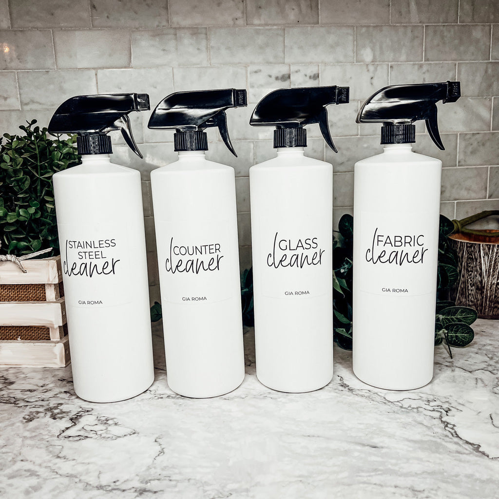 32oz Refillable White Plastic Cleaning Dispenser Bottle Reusable