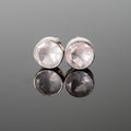 Rose Quartz Round Stud Earrings Sterling Silver Post