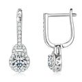 S925 Sterling Silver 0.5ct Moissanite Dangle Hoop Earrings for Women