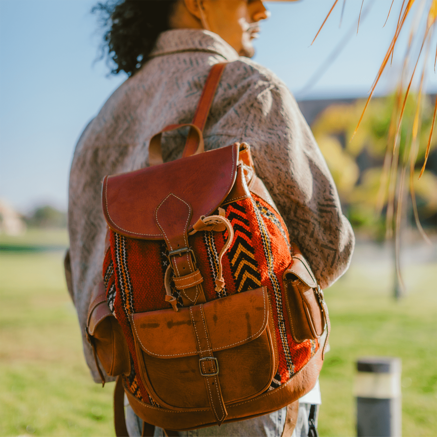 Leather backpack Lea