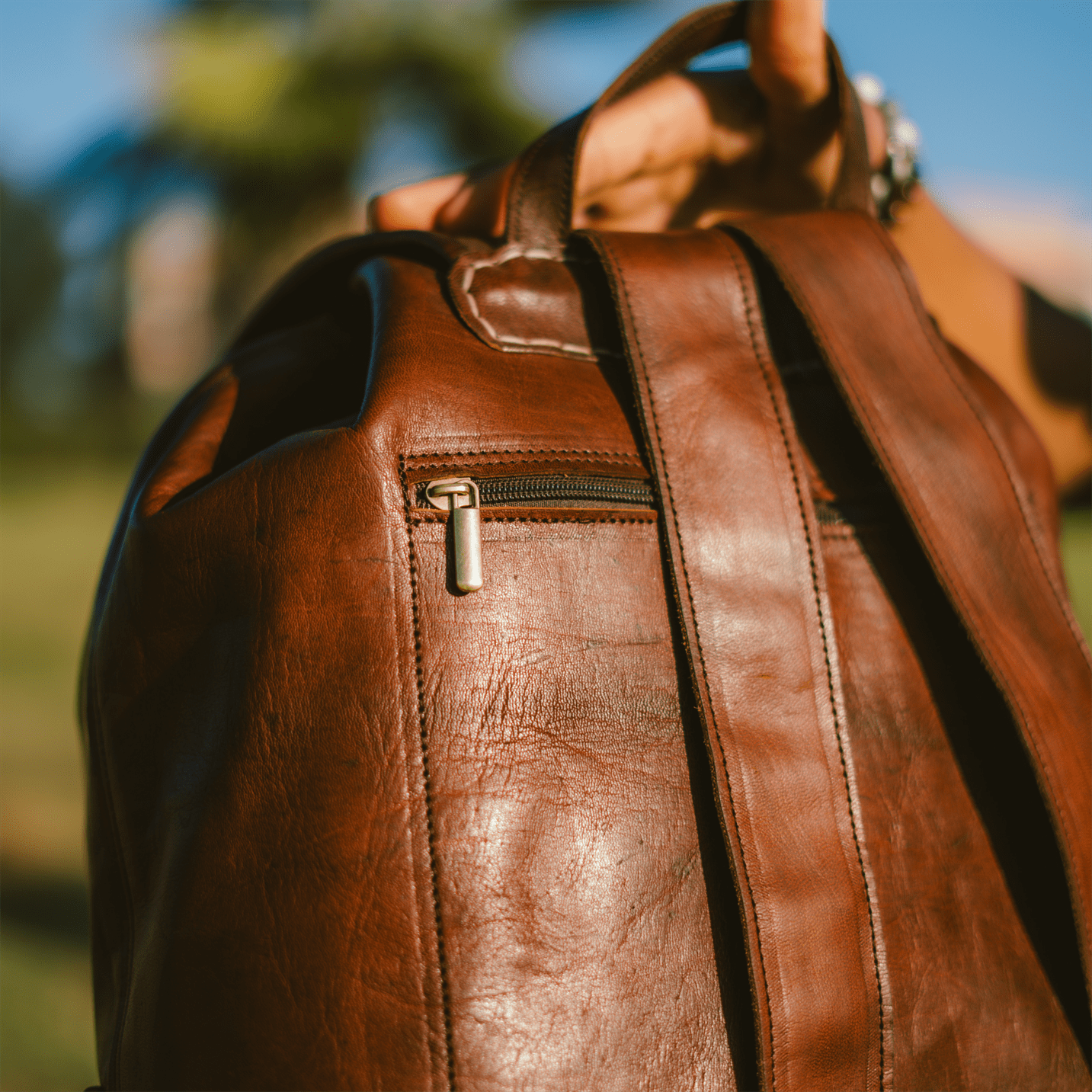 Leather backpack Lea