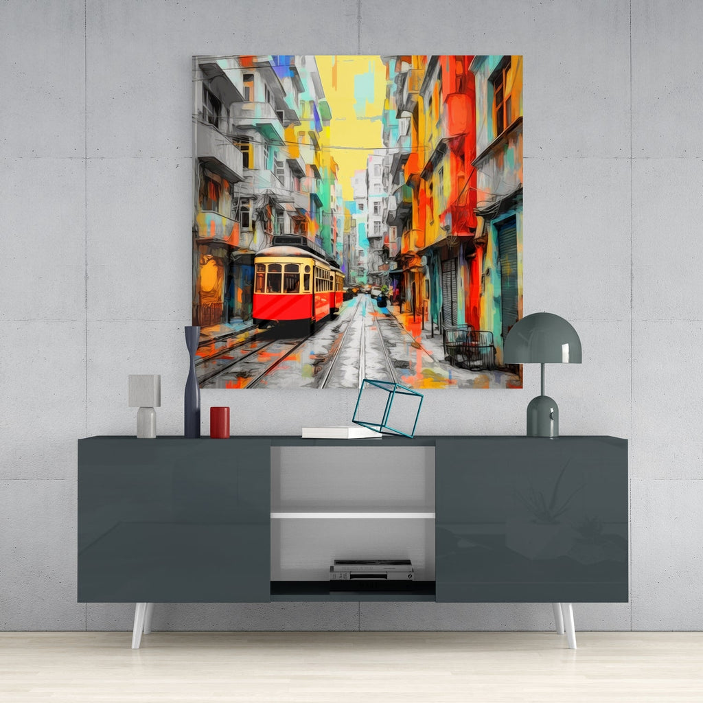 Tram Glass Wall Art