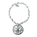 Silver Butterfly Charm Bracelet With Blue Crystal Accents