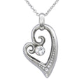 Silver Heart Pendant Necklace With Cubic Zirconia Crystal