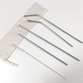 Reusable Stainless Steel Straw Set 6 Piece With Cleaning Brush Cotton Linen Bag Eco Gift