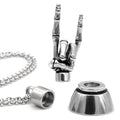 Skeleton Hand Magnetic Pendant Necklace Gothic Silver