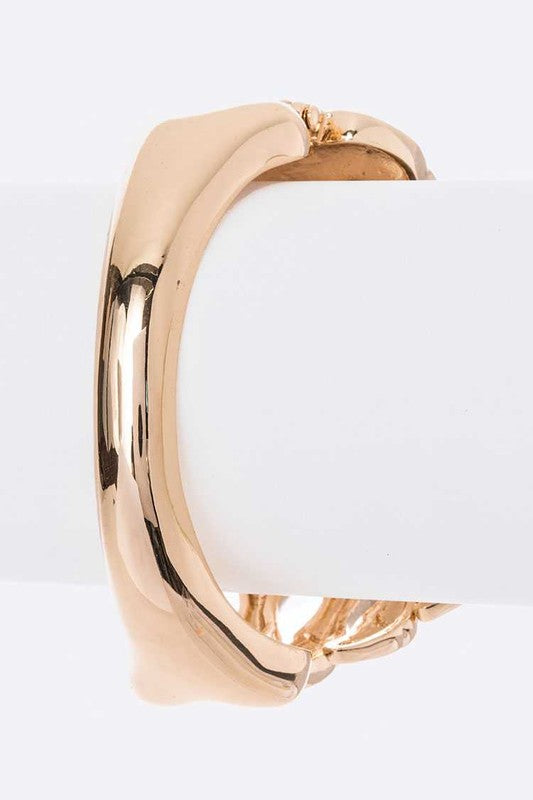 Skull Skeleton Hand Gold Bangle Gothic Statement Cuff