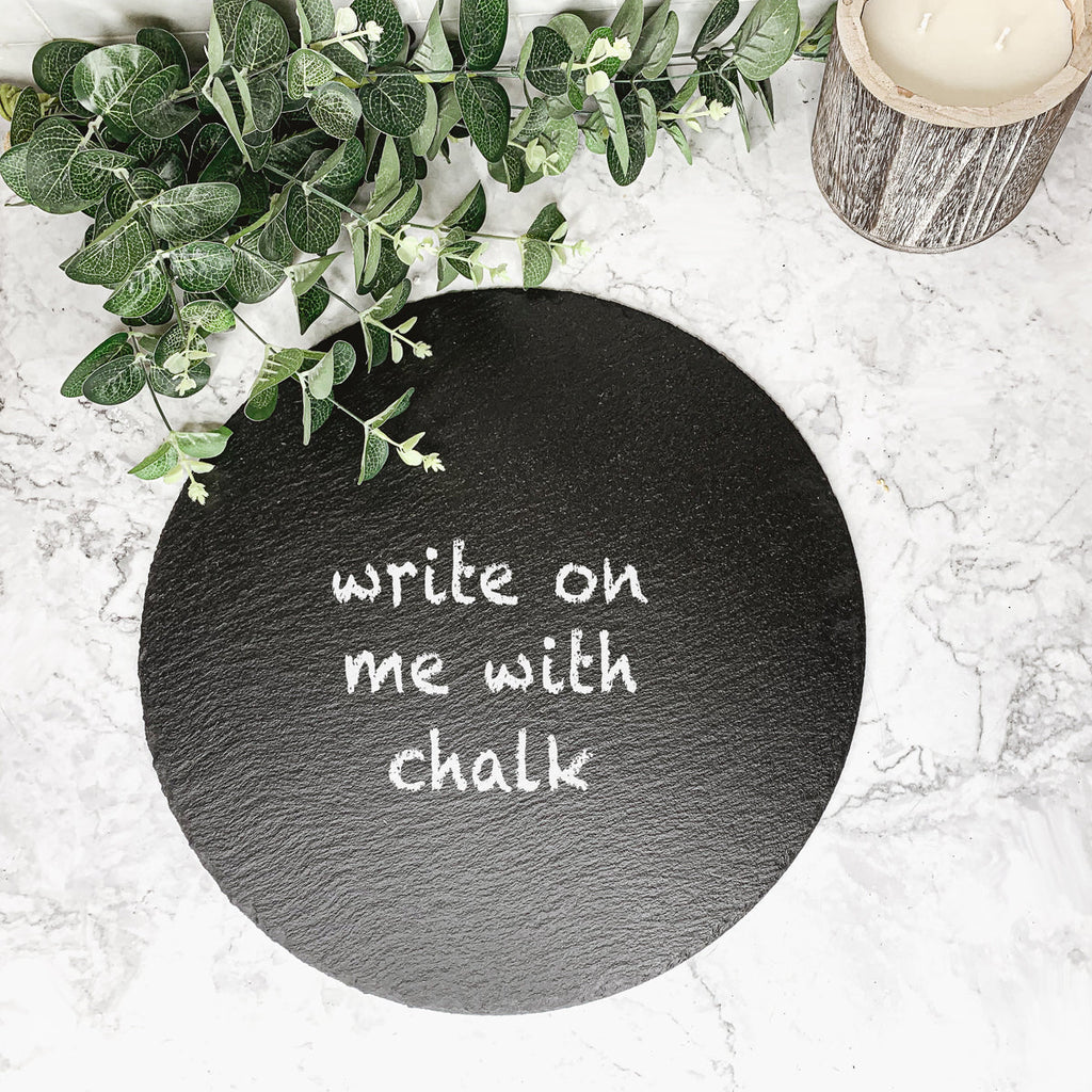 Slate Round 14 Inch Cheese Board - Natural Edge Serving Platter
