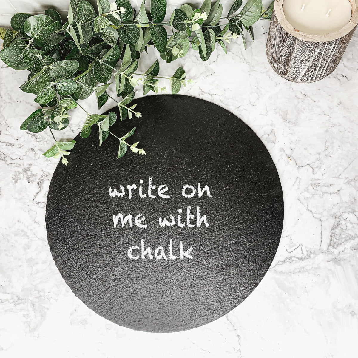 Slate Round 14 Inch Cheese Board - Natural Edge Serving Platter