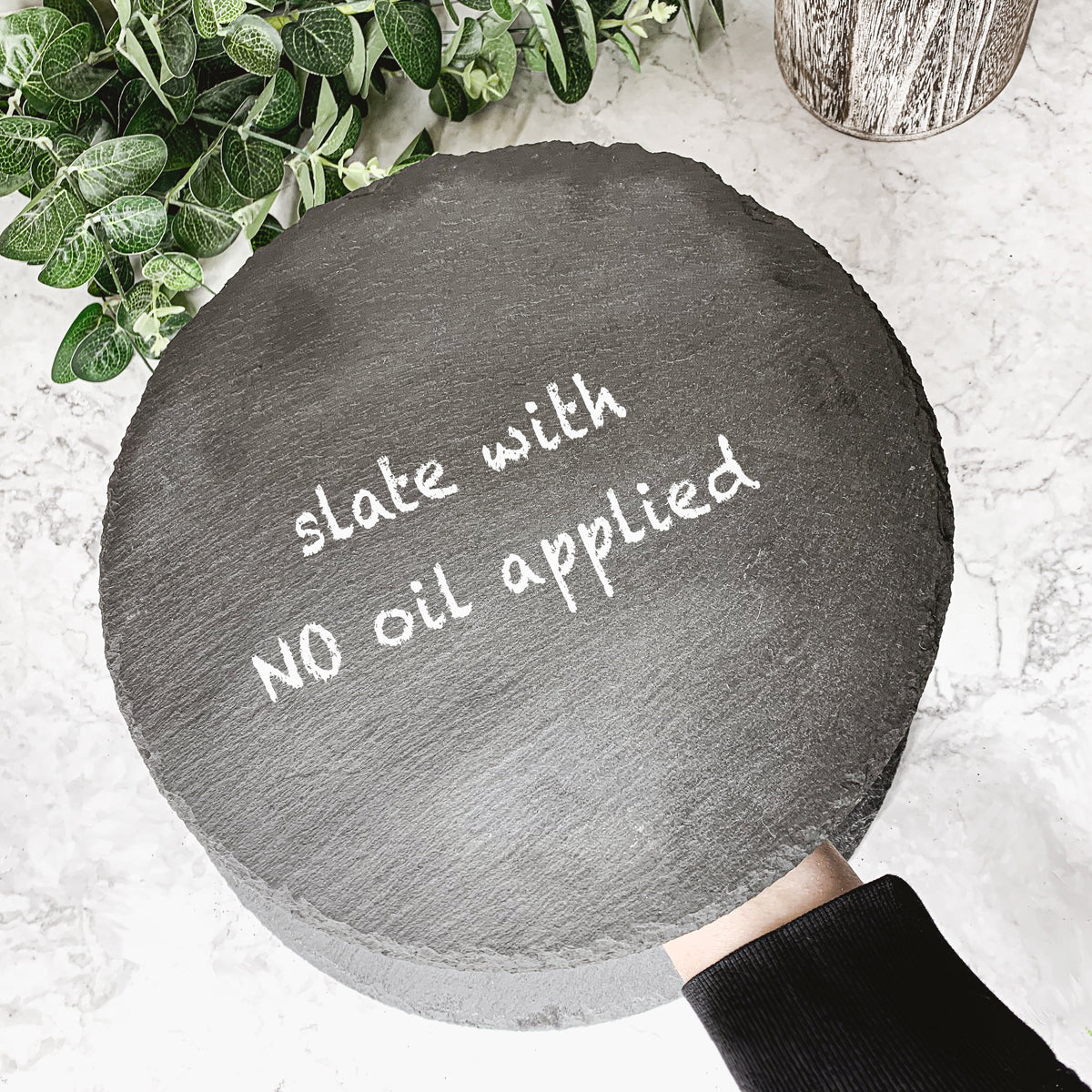 Slate Round 14 Inch Cheese Board - Natural Edge Serving Platter