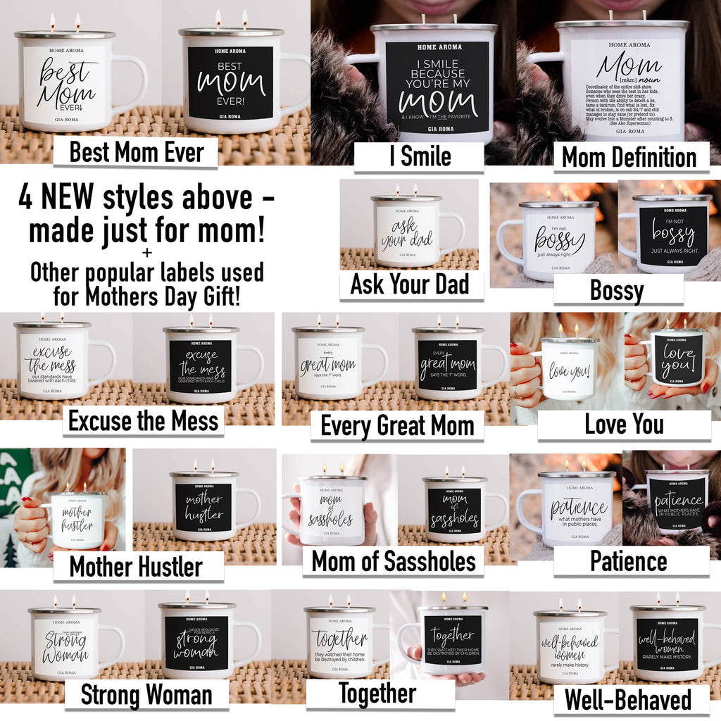 Mothers Day Candle Mug 16oz Reusable Metal Candle Soy Gift