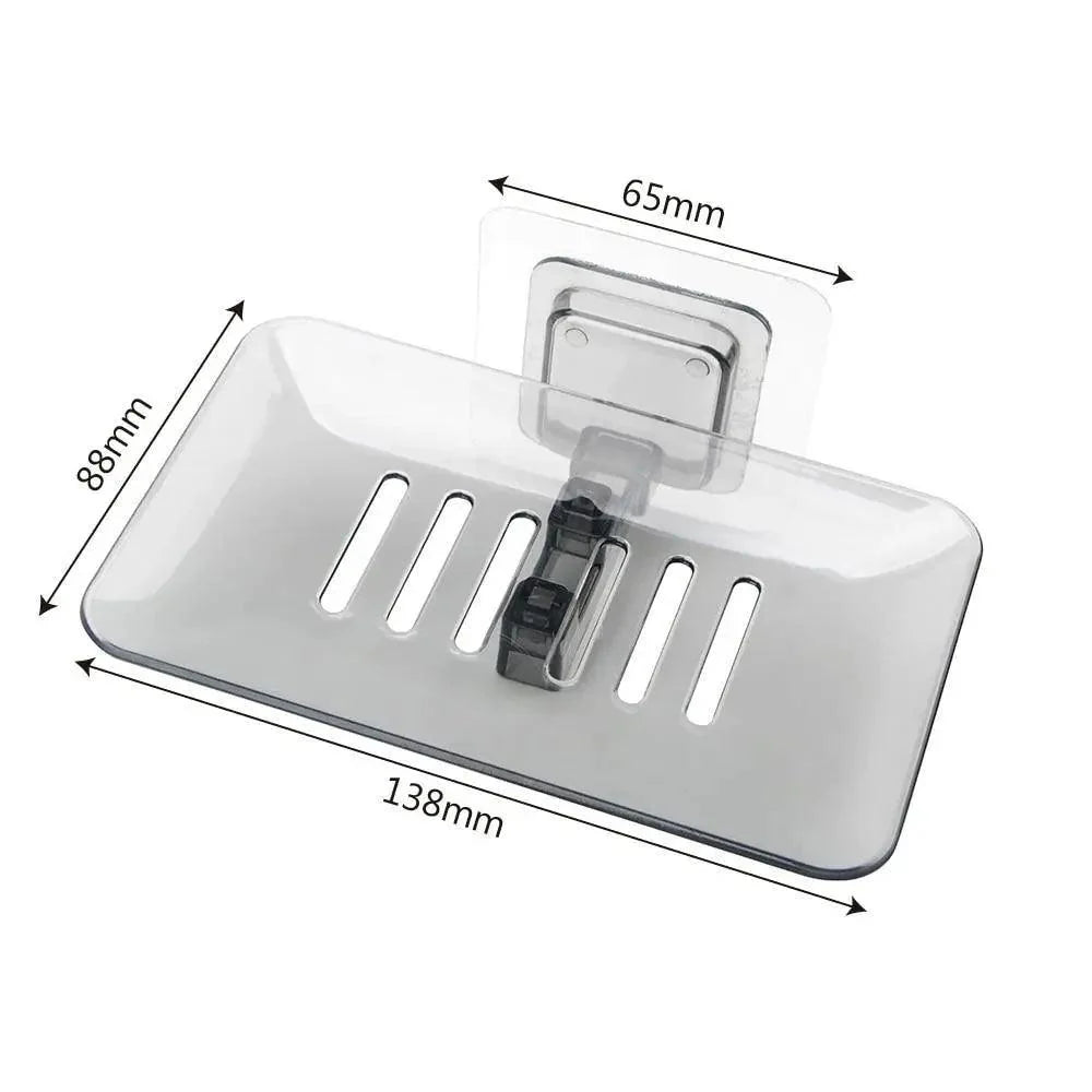 Soap Dish Suction Cup Soap Dish Soap Dish for Bathroom Case Soap Box Dish Storage Plate Drain Soap Box Soap Holder Transparent Soap Dish Drainer Tray - Suction Cup Soap Dish Holder Wall Mounted for Bathroom Shower