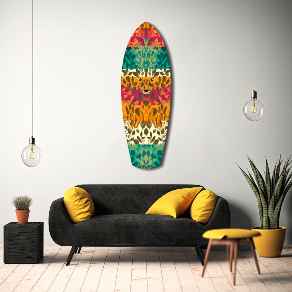 Camouflaged Tiger Glass Wall Art