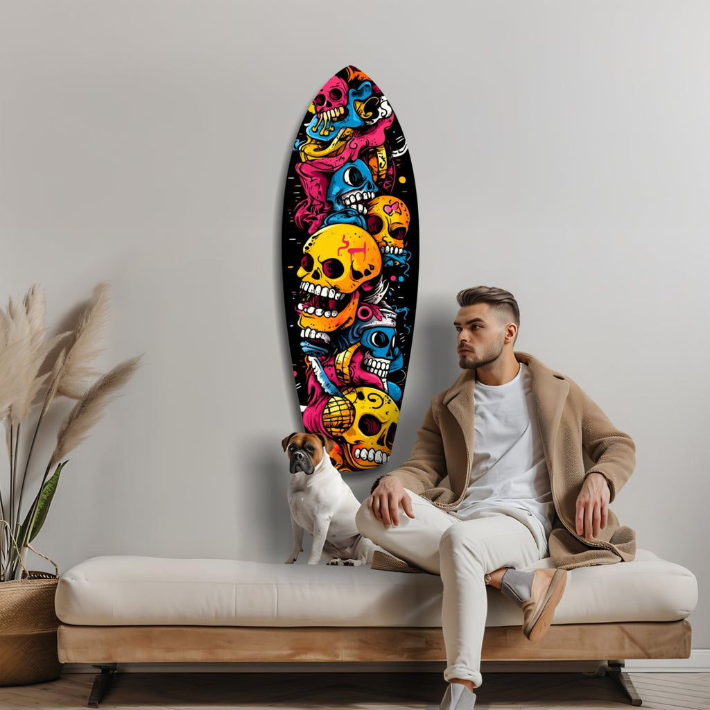 Street Soul Graffiti Skulls Glass Wall Art
