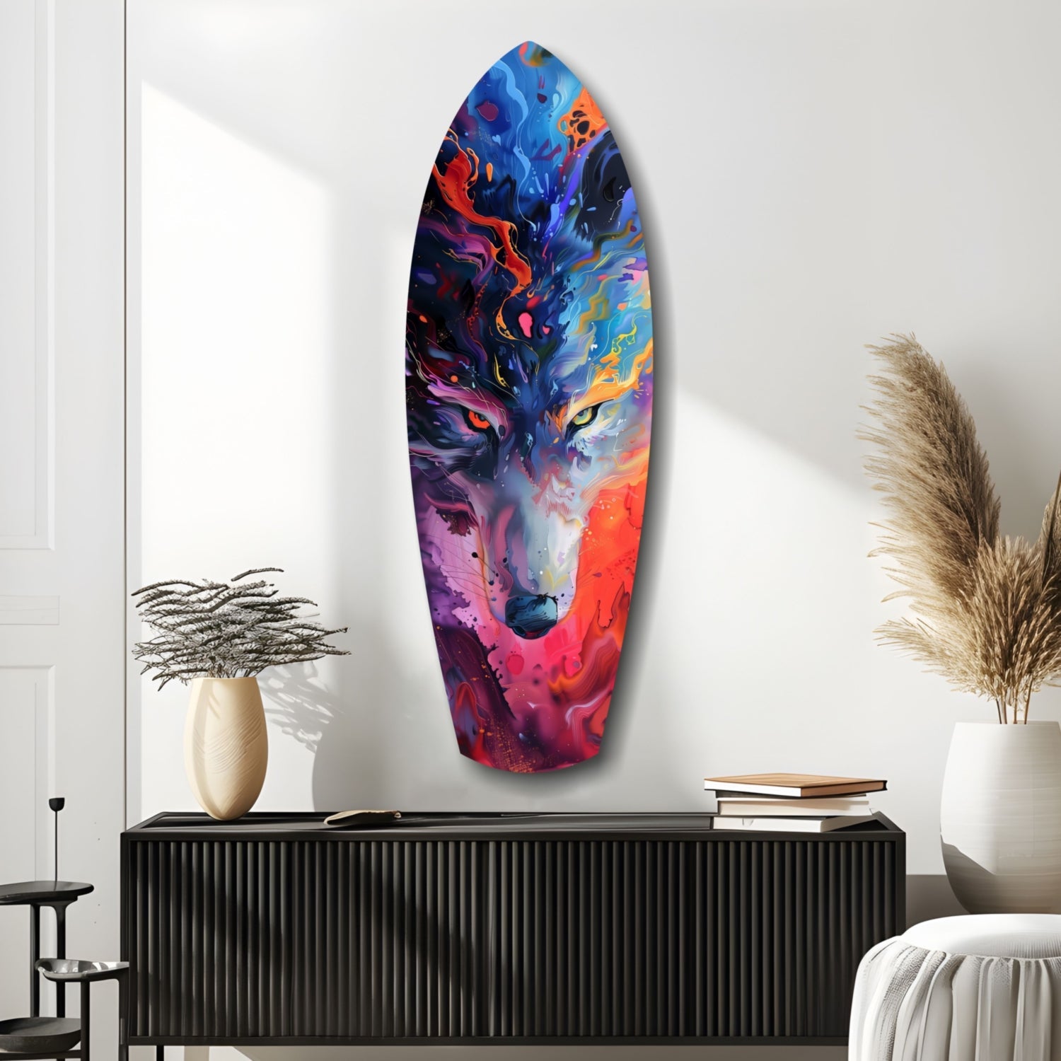Alone Wolf V1 Glass Wall Art
