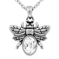 Stainless Steel Bee Necklace With Swarovski Crystal