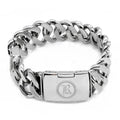 Stainless Steel Engravable ID Tag Bracelet Cuban Chain
