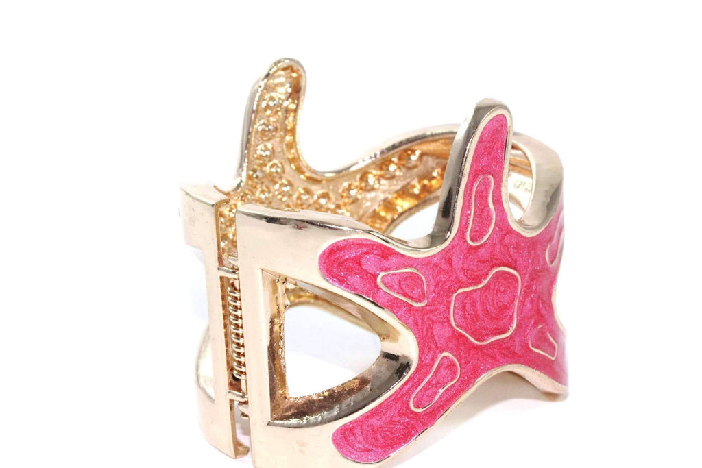 Starfish Rhinestone Bangle Gold Beach Bracelet Jewelry
