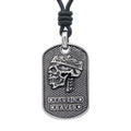 Steel Skull King Black Leather Necklace Adjustable Pendant